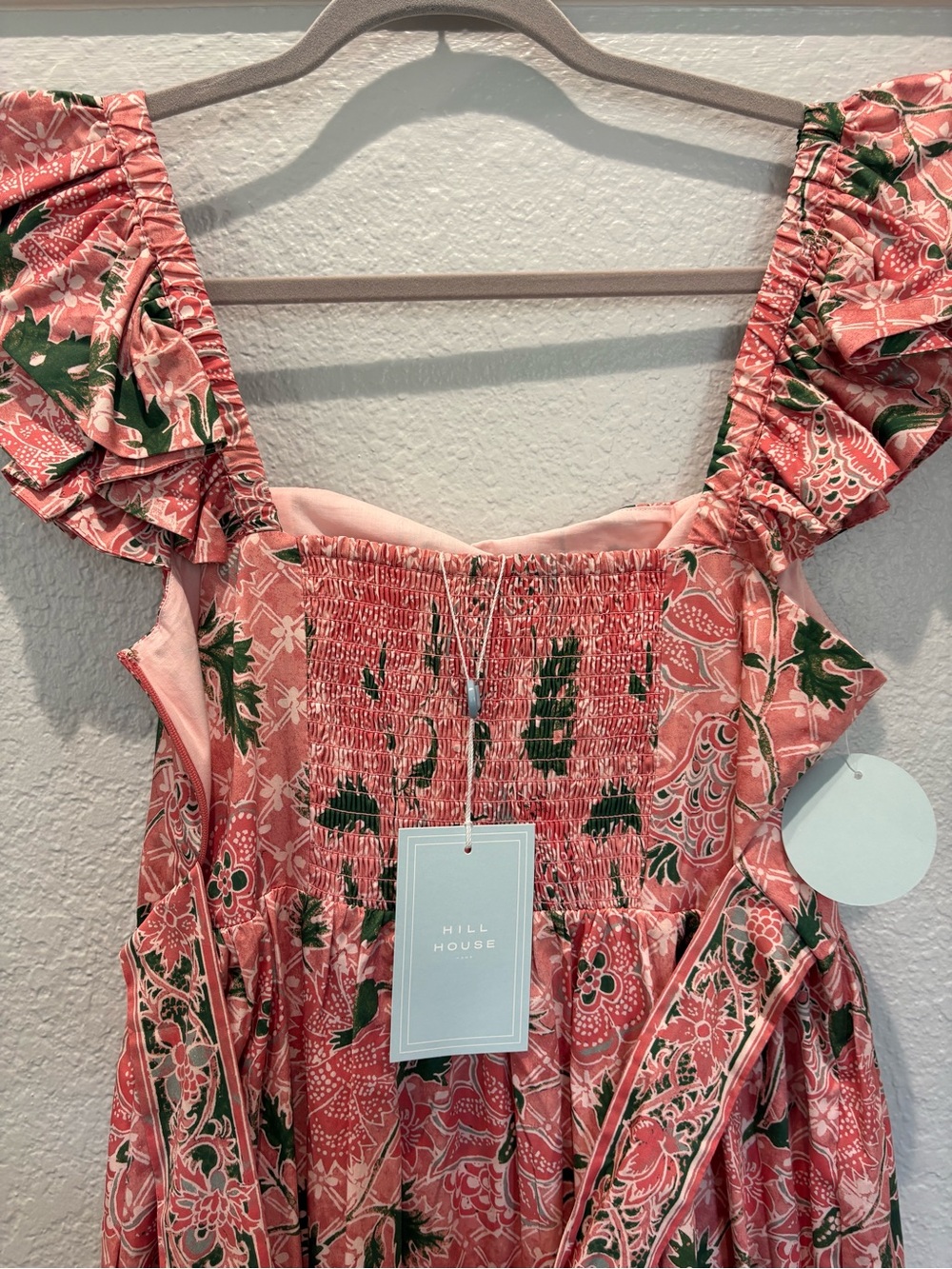 Hill House Pink Floral Maxi Dress with Green Accents - Picture 2 of 2